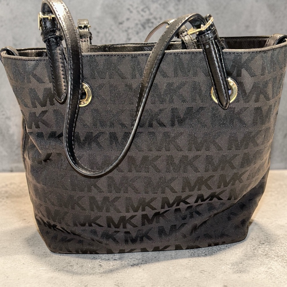Michael Michael Kors Black MK Logo Tote Bag